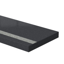 Traptrede 40 mm dik met antisliprand Nero Assoluto (gezoet)